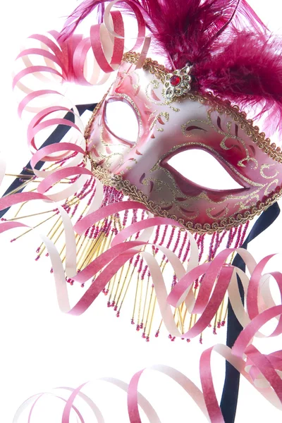 Benátky maska s konfety — Stock fotografie
