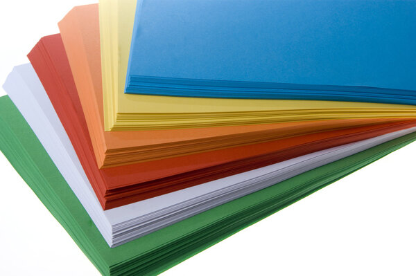Stack of colored paper