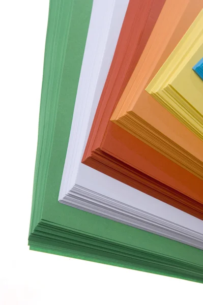 Tumpukan kertas berwarna — Stok Foto