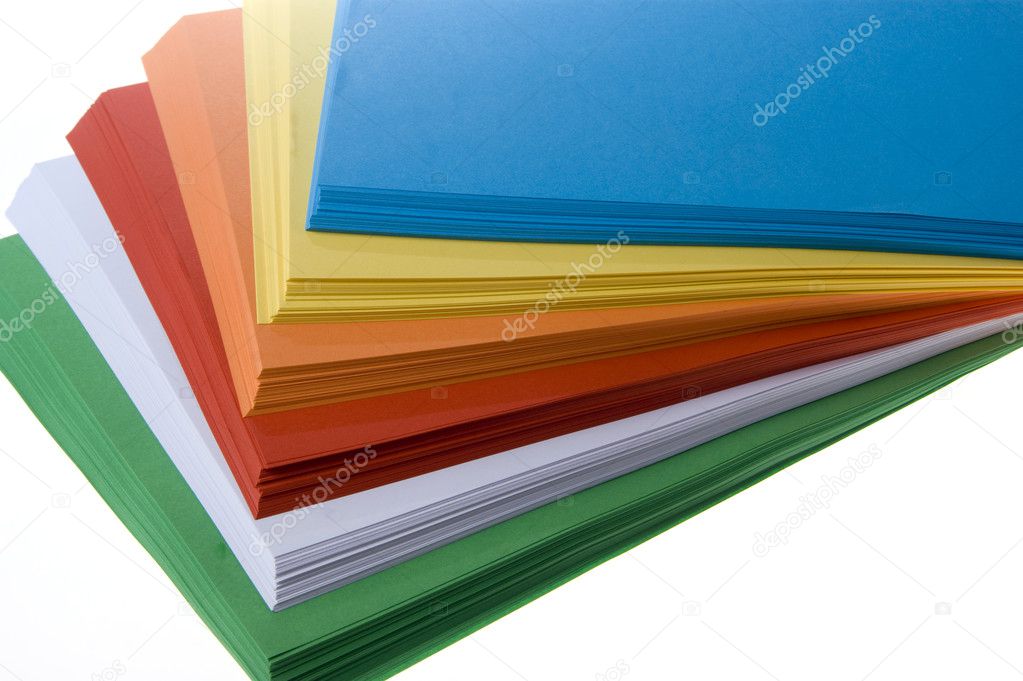 Stack of colored paper