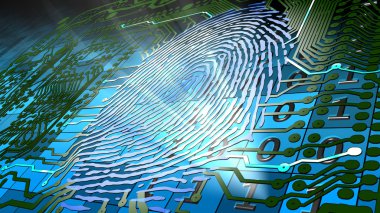 Biometric fingerprint-based identification clipart