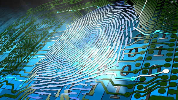 Identificação biométrica baseada em impressões digitais — Fotografia de Stock