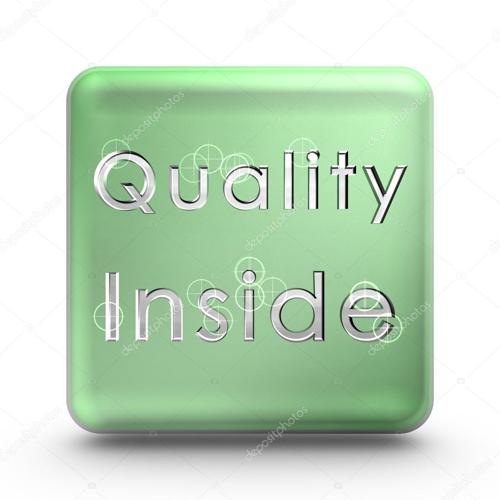 Green quality cube icon
