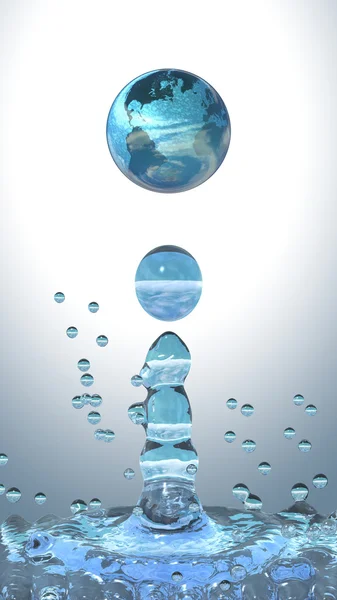 Gota de agua con tierra —  Fotos de Stock