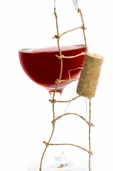 红酒和 corck — 图库照片