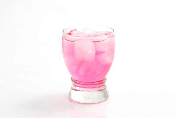 Glass of pink lemonade isolated in white background — Stock Photo, Image