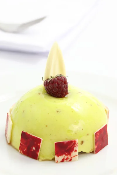 Fruit dome cake isolated in white background — Stock Photo, Image