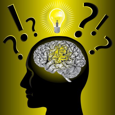 Brain idea and problem solving clipart