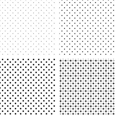 Seamless pattern pois white and black