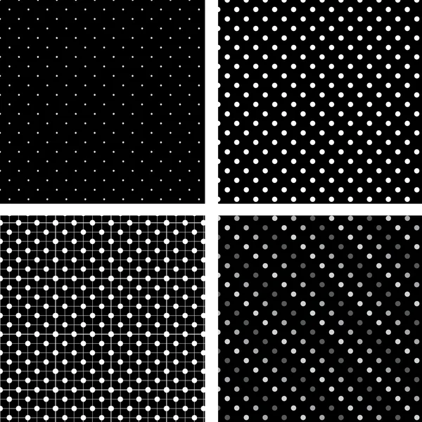 Seamless pattern pois white and black — Stock Vector