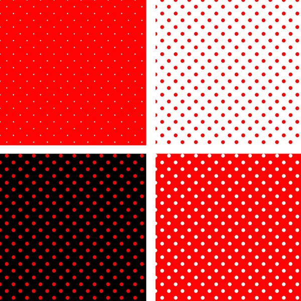 Naadloze patroon POI's rood en zwart — Stockvector