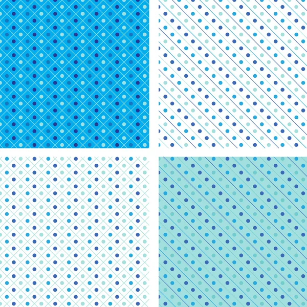 Seamless pattern pois white and blue — Stock Vector