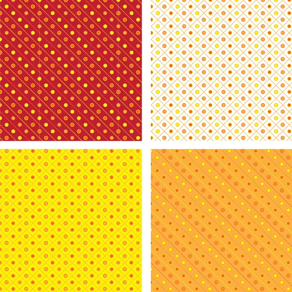 Seamless pattern pois yellow and orange — Stock Vector