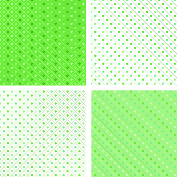 Naadloze patroon POI's wit en groen — Stockvector