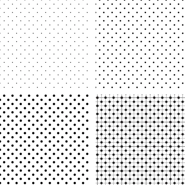 Seamless pattern pois white and black — Stock Vector