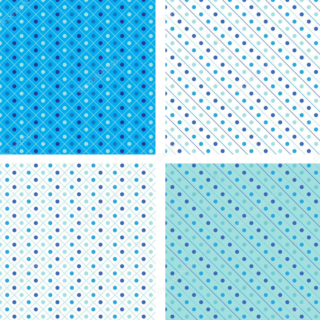 Seamless pattern pois white and blue — Stock Vector © MedusArt #6954445