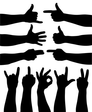 Vector hand gestures clipart