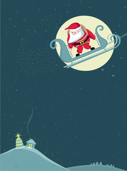 Santa skydiving — Stok Vektör
