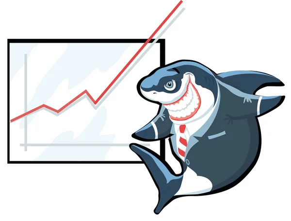 成功的商业鲨鱼。矢量 — 图库矢量图片