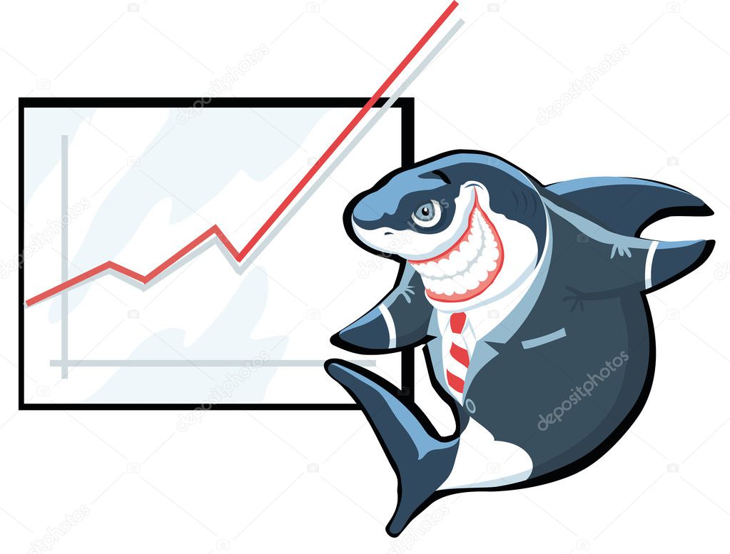 Successful business shark. Vector