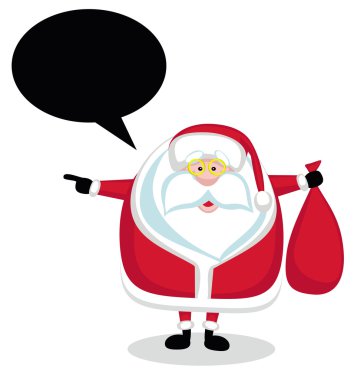 Santa with speech bubble clipart