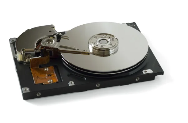 Demontované pevný disk izolovaných na bílém — Stock fotografie