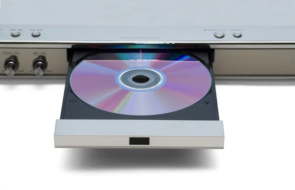 Sistema de karaoke DVD com CD inserido — Fotografia de Stock