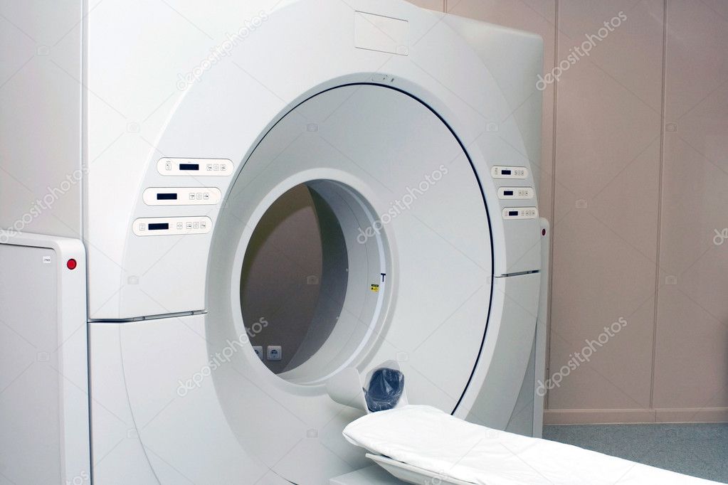 Tomograph in the hospital close up