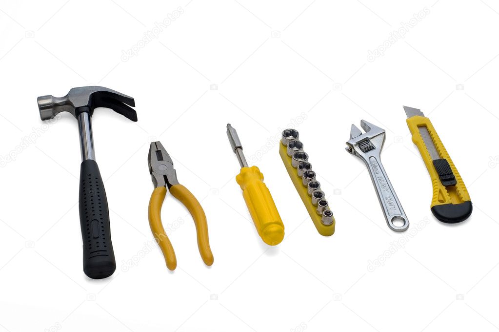 Set of tools isolated on white