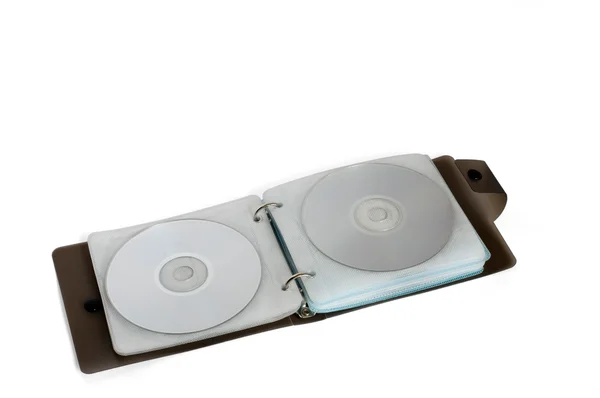 Θήκη με cd που απομονώνονται σε λευκό φόντο — Φωτογραφία Αρχείου