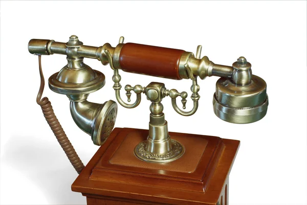 Staromódní telefon izolovaných na bílém pozadí — Stock fotografie