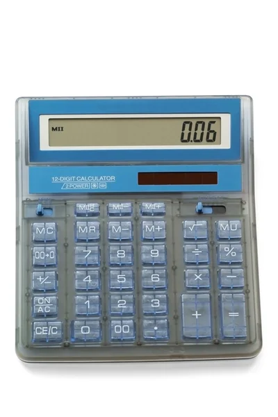 Kalkulačka (kancelářské vybavení) izolované na bílém — Stock fotografie