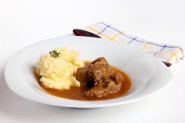 Goulash and mashed potatoes clipart