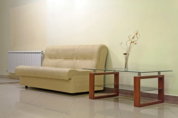 stock image Modern sofa and glastable