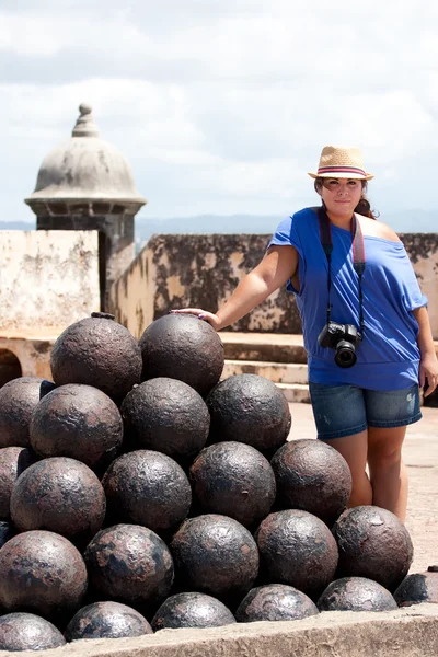 El Morro Fort Canon Balls — Fotografie, imagine de stoc