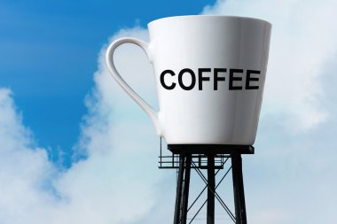 Gigantic Coffee Cup Tower clipart