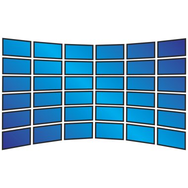 Wall of Widescreen HDTVs clipart