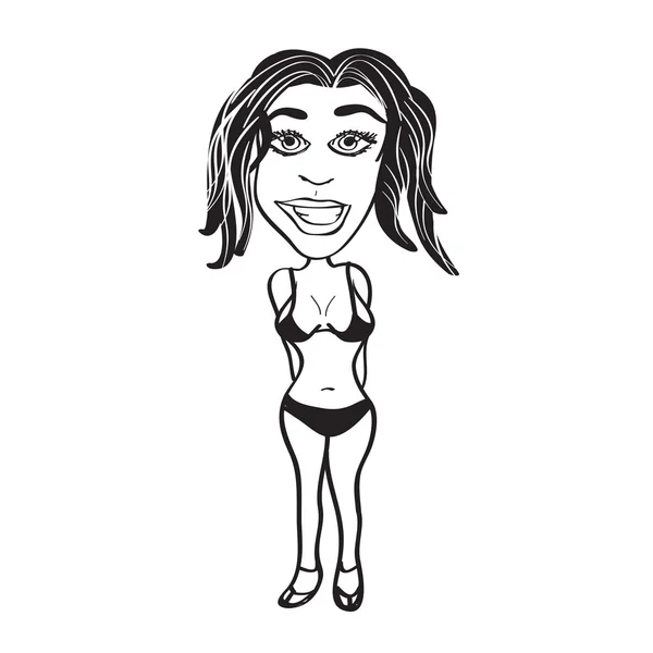 Sexy bikini babe cartone animato — Vettoriale Stock