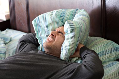 Man Having Trouble Sleeping clipart