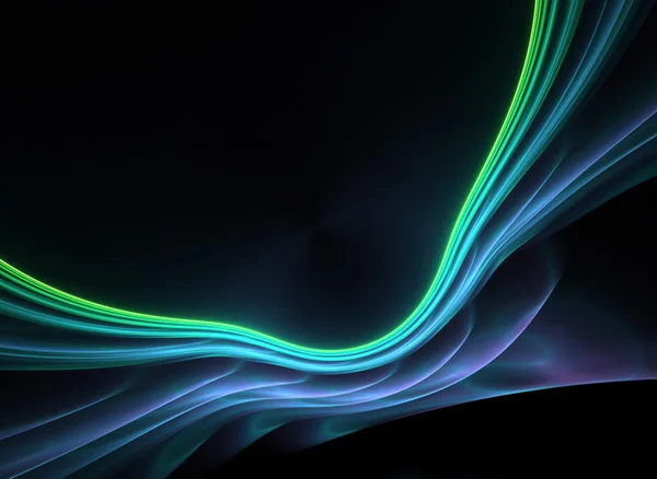 Mavimsi yeşil parlayan fraktal plazma — Stok fotoğraf