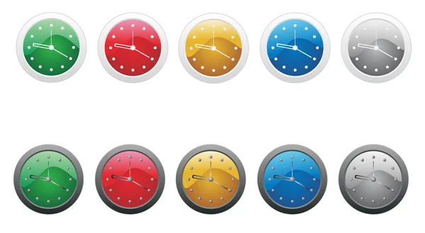 Conjunto de relógios — Vetor de Stock
