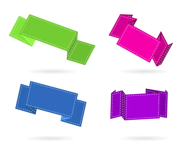 색깔 종이 접기 라벨 세트 — 스톡 벡터
