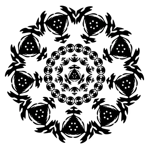 Schwarz-weißes Kreis-Ornament — Stockvektor