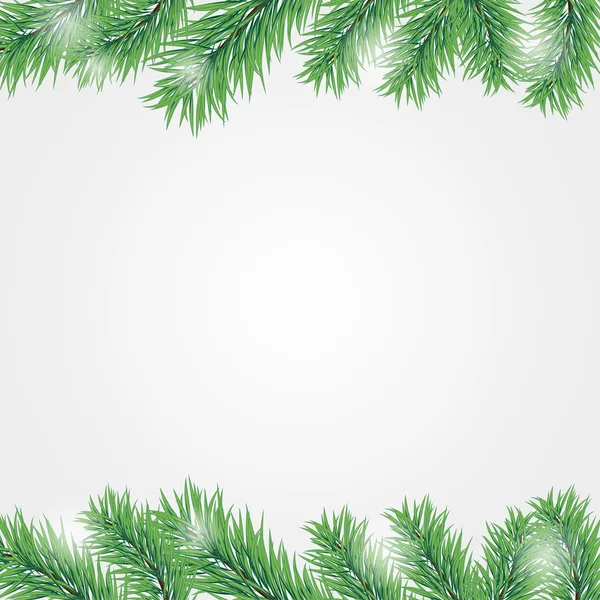 Cadre avec branche d'arbre de Noël — Image vectorielle