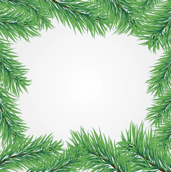 Quadro com ramo de árvore de Natal — Vetor de Stock