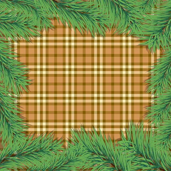 Schottischer Hintergrund mit Weihnachtsbaumzweig Stockillustration