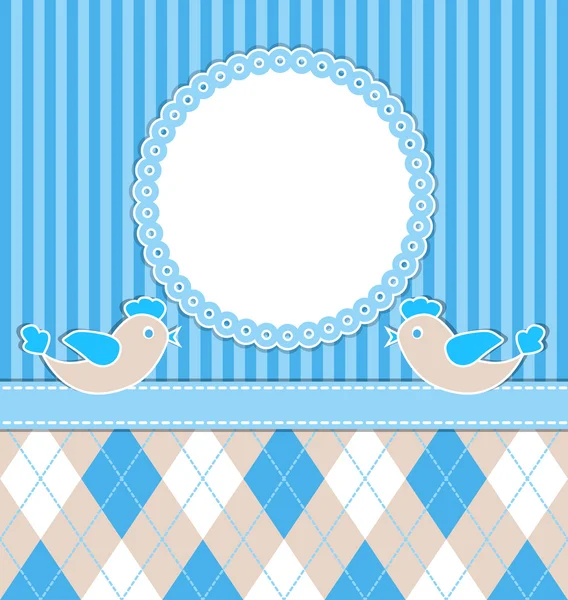 Baby boy card con uccelli — Vettoriale Stock