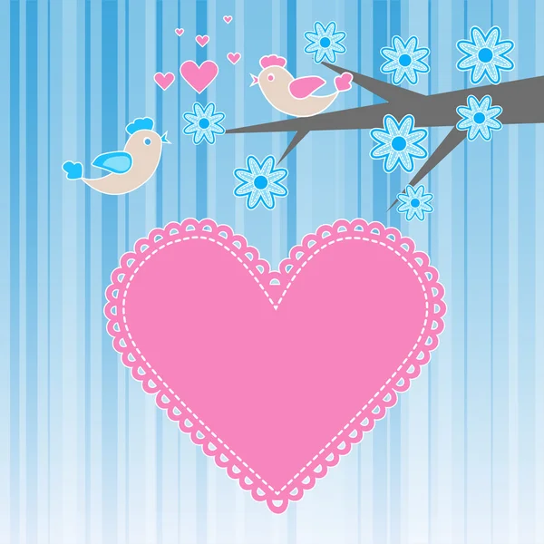 Deux oiseaux amoureux — Image vectorielle
