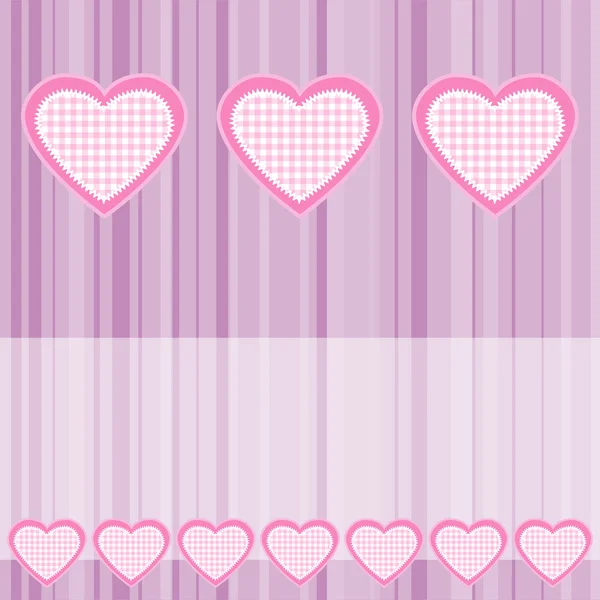 Background with pink hearts — Stock Vector