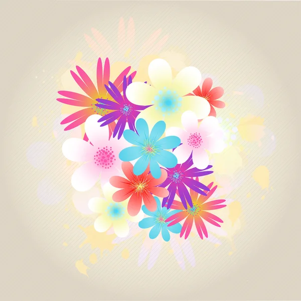 鲜艳的彩色的花朵 — 图库矢量图片